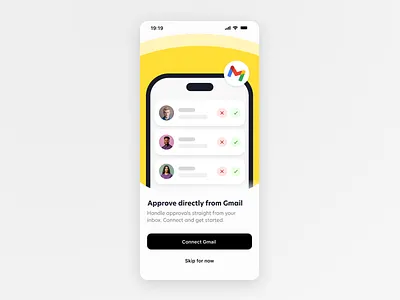 Design for onboarding gmail integration feature. application design illustration onboarding screen