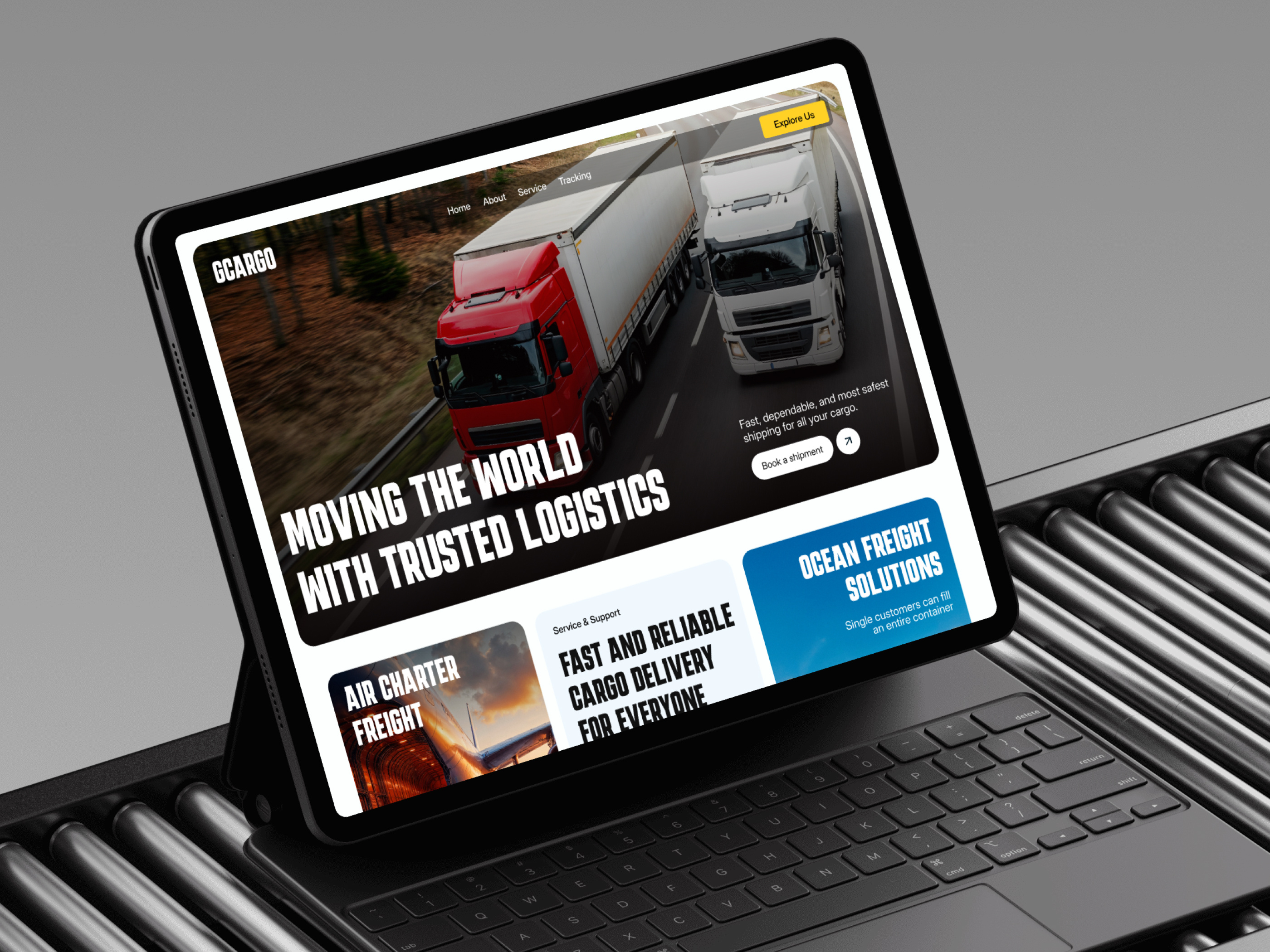 GCARGO | Logistic Website Design animation cargo website courier website freight freightdesign homepageui landing page logisitcdesign logistic logistic support logistic website logistics website shipping shipping website transport ui ui design uiux web design website