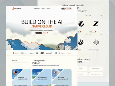 Together AI – The AI Native Cloud 3d motion ai design ai native cloud ai platform animation designinspiration devtools innovation jk mahbub machinelearning open source ai startuptools techtrends ui design web app