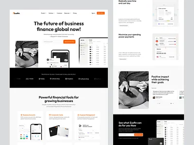 Zusfin – Banking Website Design | Fintech banking banking platform banking product banking solutions banking website financial services financial technology fintech landing page design modern website online banking payment landing page payment website product design ui ux ux design wavespace web design web interface design website design