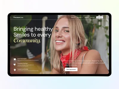 Dental Healthcare Website for Patient-Centered Care accessibility animation clinic website dental doctor healthcare medical website product design ui ui design usability ux design