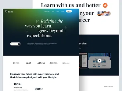 Education Landing Page e learning edtech education education platform learning platform learning website online learning uiux webdesign