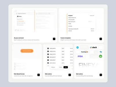 AI Billing & Revenue Landing Page - Bento Grid Design ai billing ai finance ai landing page ai website bento bento grid design billing design finance financial fintech grid landing page modern ui product ui ux web web design website