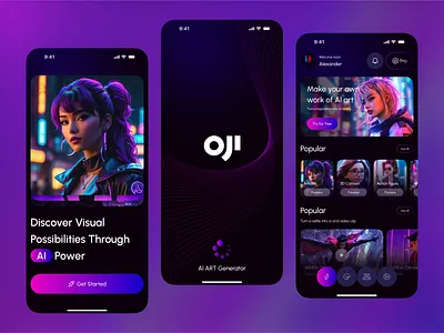 AI Image Generator App UI ai app ai art app ai art generator ai design ai generator app ai image generator app app design art app creative app design image generator ios mobile app mobile ui modern ui reative design ui design