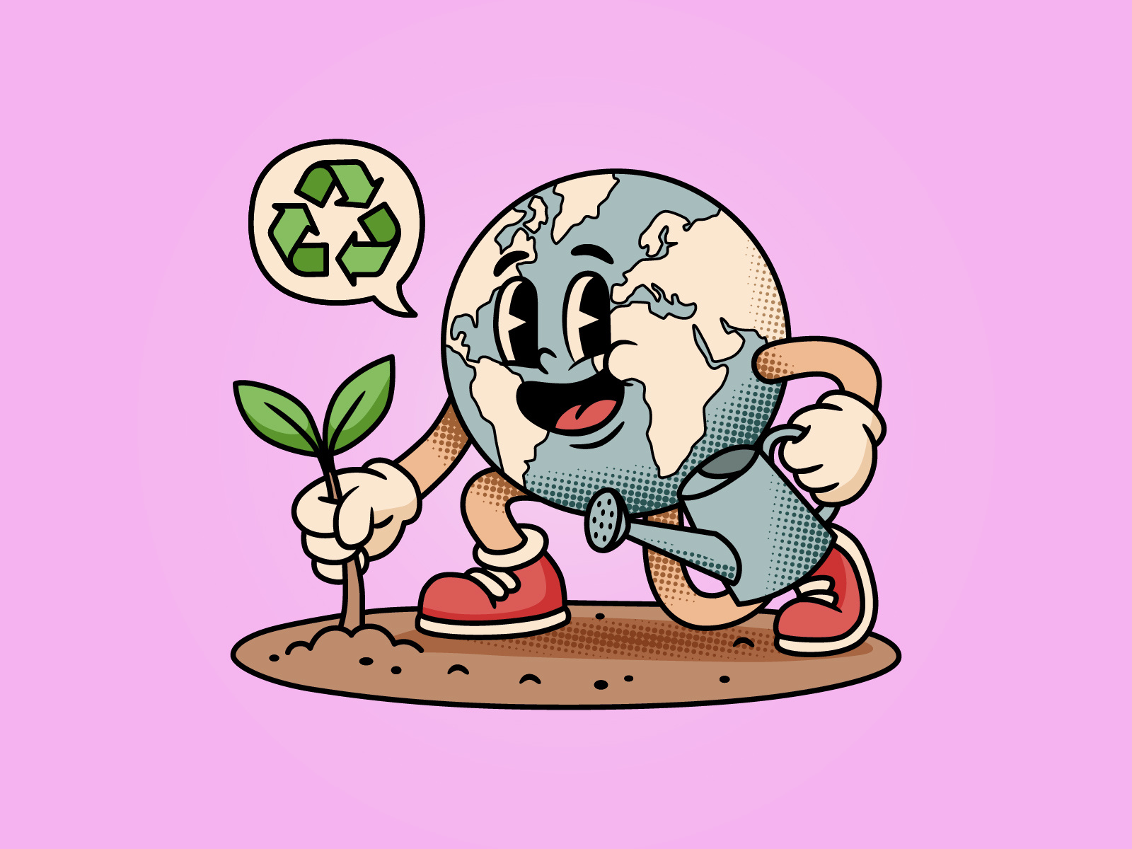 Example of Retro Rubber Hose Mascot Design