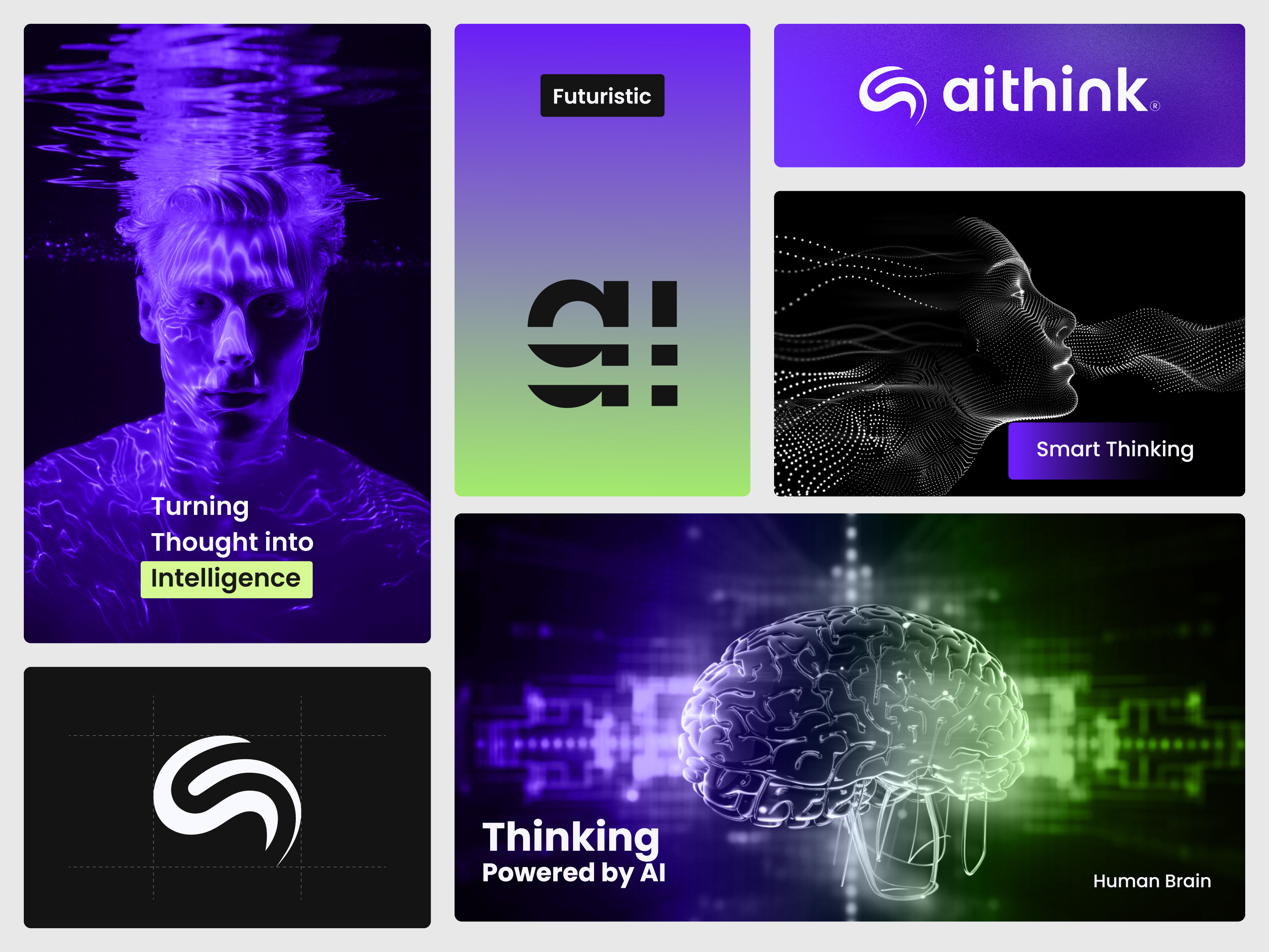 Example of AI logo and futuristic brand identity design