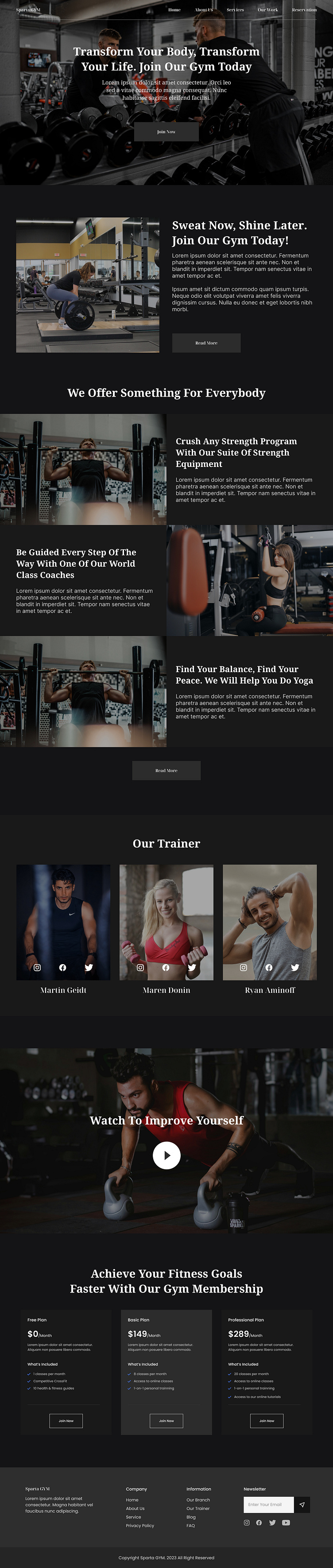 Sparta gym gym website design by ilham bintang maulana on dribbble