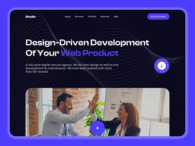 Digital Agency Landing Page UI — Design-Driven Web Development agencylandingpage creativeagency creativeui darkui designdriven digitalagency digitalexperience figmadesign landingpagedesign modernui portfoliowebsite productdesign saasdesign startupdesign uidesign uiuxdesign uxdesign webdesign webdevelopment webui
