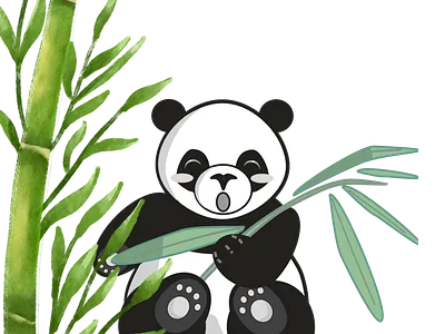 Cute Panda 3d animation graphic design