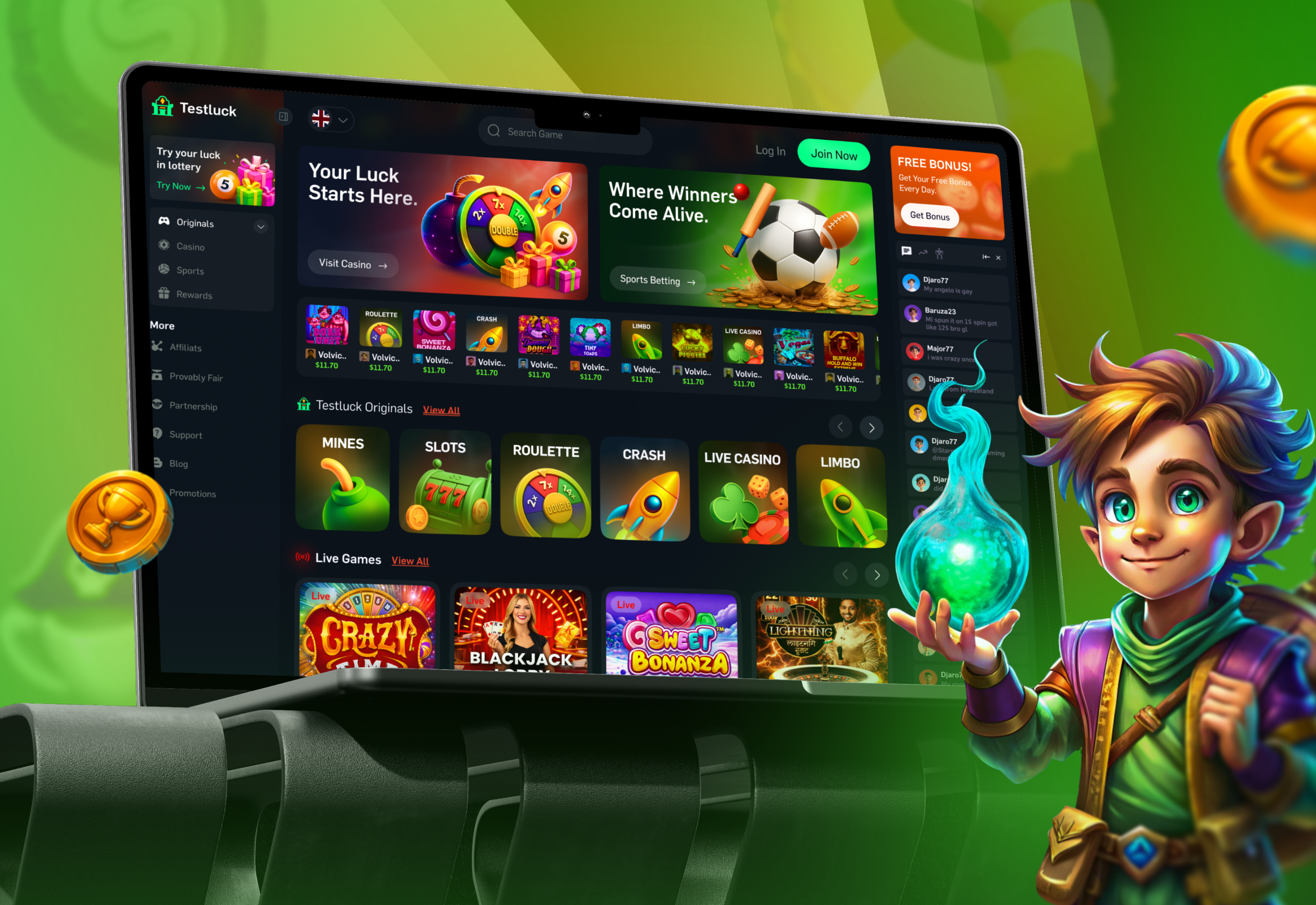 Casino Home Page casino casino home casino home page casino platform casino ui crypto casino gambling game game ui gaming ui home page in house games online gambling poker product design social casino ui