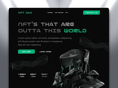 3D NFT Website - AI 3d digital art 3d nft 3d nft design 3d nft platform 3d nft ui 3d nft ux 3d nft website nft nft ai nft marketplace web design