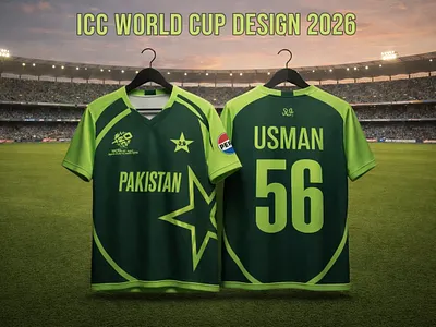 Pakistan Cricket Team World Cup 2026 Jersey Vector apparel design branding cricket kit design graphic design icc icc world cup illustration jersey design logo pakistan cricket sportswear teamwear vector vector design vectorsarena worldcup 2026