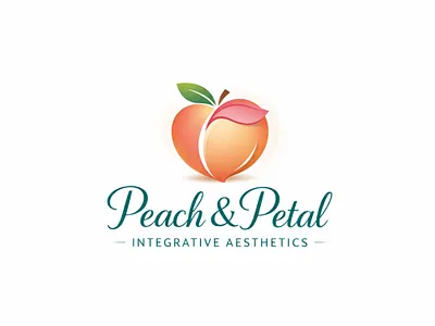 Peach & Petal - Skincare Logo, Beauty & Wellness Brand Identity aesthetics branding beauty logo brand identity cosmetic branding custom logo dermatology logo feminine logo fruit logo gradient logo graphic design logo design luxury branding minimalist logo modern logo organic logo peach logo skincare logo spa logo vector art wellness brand
