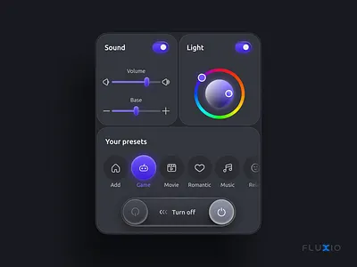 Control panel component control dark mode panel setting settings switch button toggle button ui