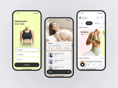 Yoga and Meditation App body weight health health app health app design health journal meditatiom app meditation meditation app mental health mobile app pixelnaiem selfcare app yoga and meditation app yoga app yoga application