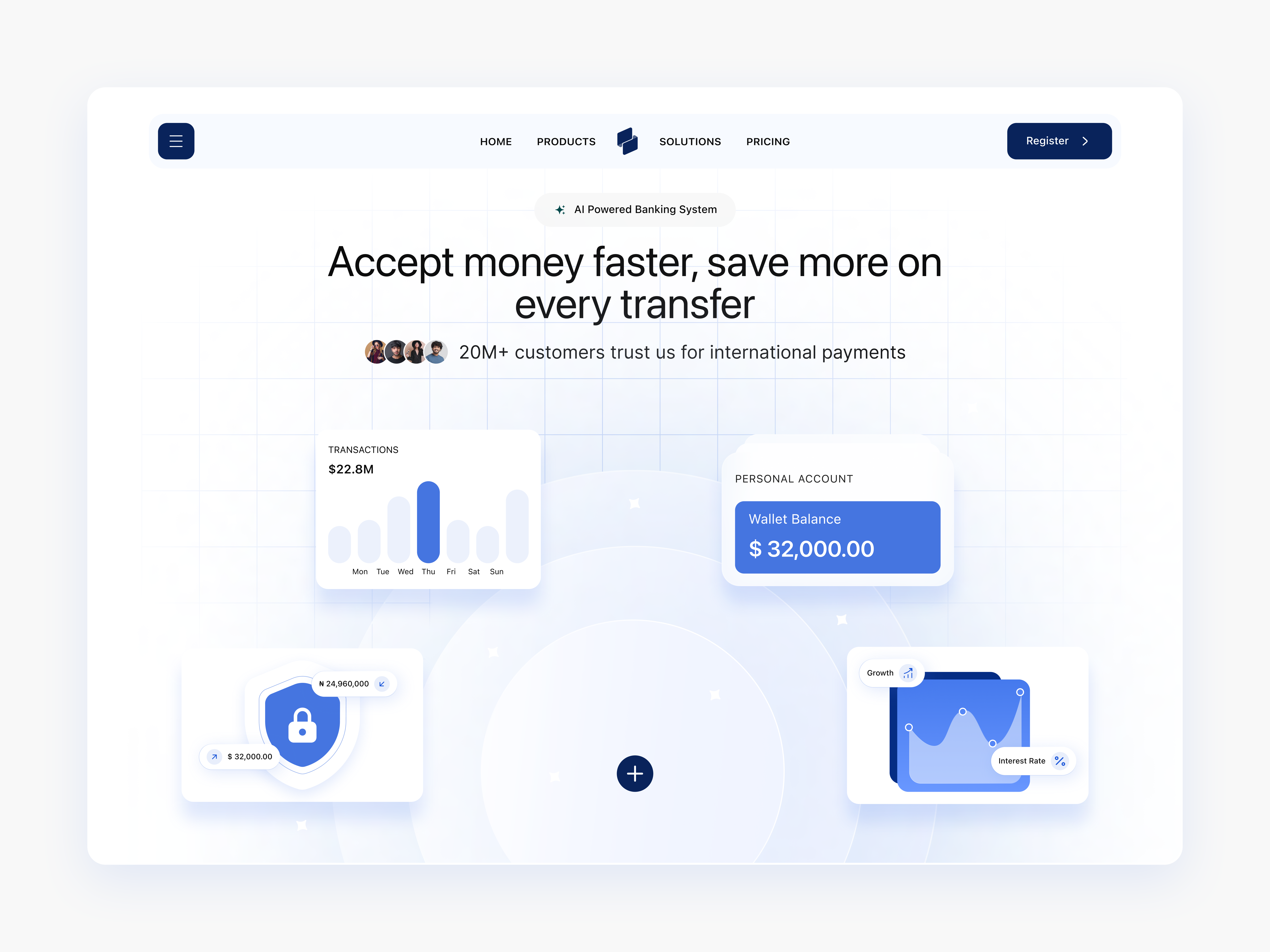 PayNow - Finance Landing Page ai bank finance hero section landing page payment saas platform ui ux website