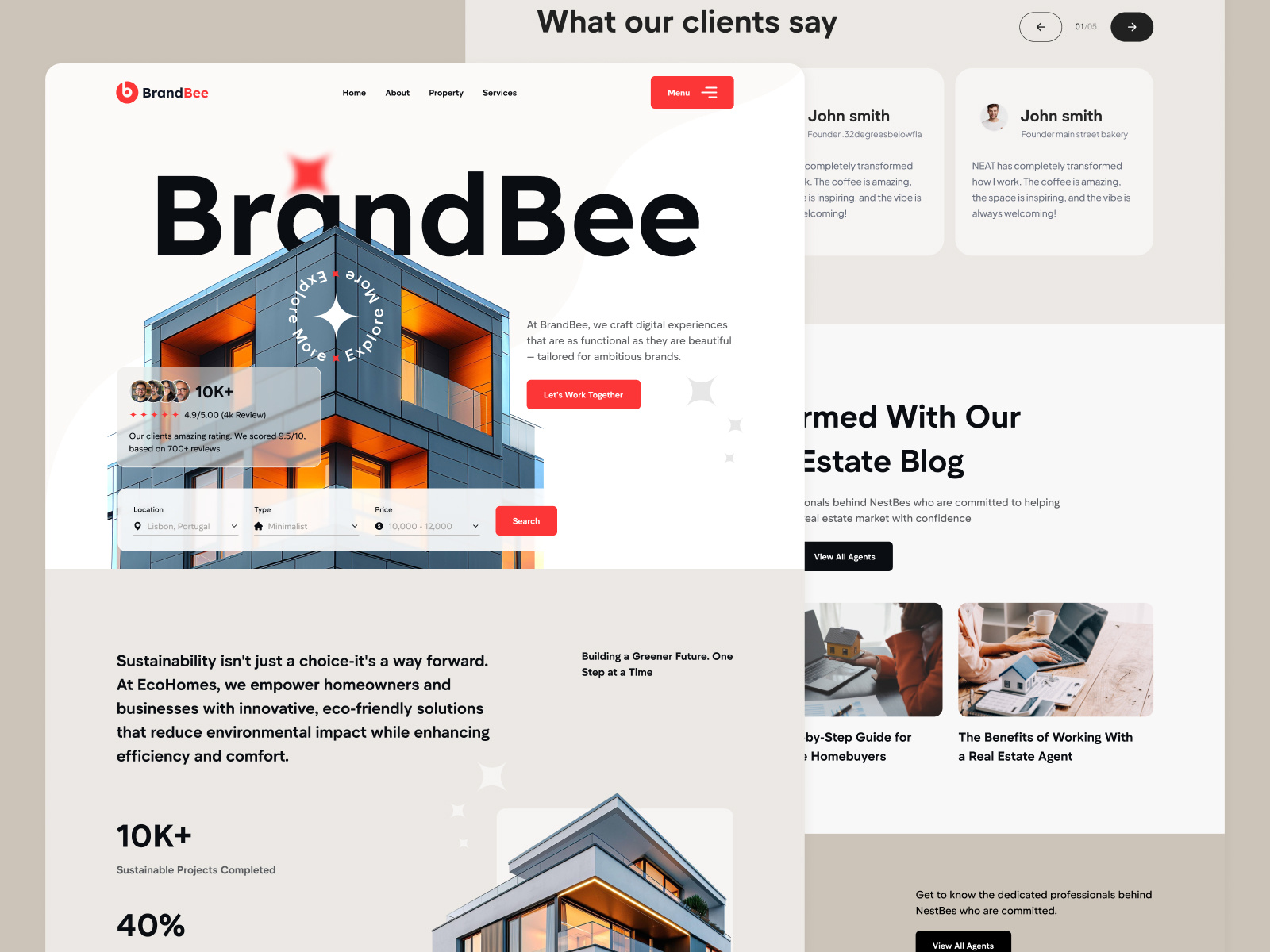 Example of Modern Website UI/UX Design (One Page)