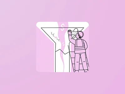 Animated SaaS Illustration Funnel Concept Adobe After Effects adobe adobeaftereffcets after effects animation branding daily ui graphic design illustration landing logo ui