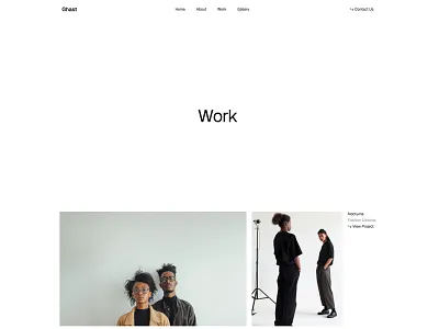 Ghast - Work Hero Section hero design minimal design typography ui web design