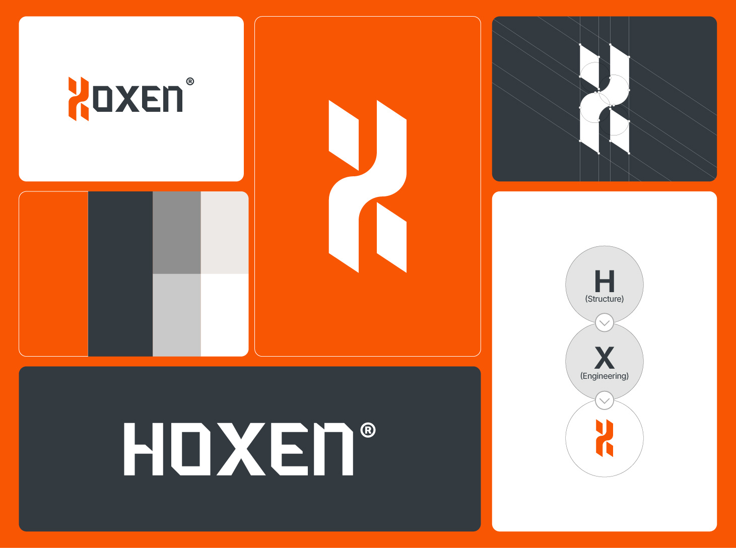 Hoxen — Construction Brand Identity System 🏗️📐 brand design brand identity brand strategy branding logo visual identity