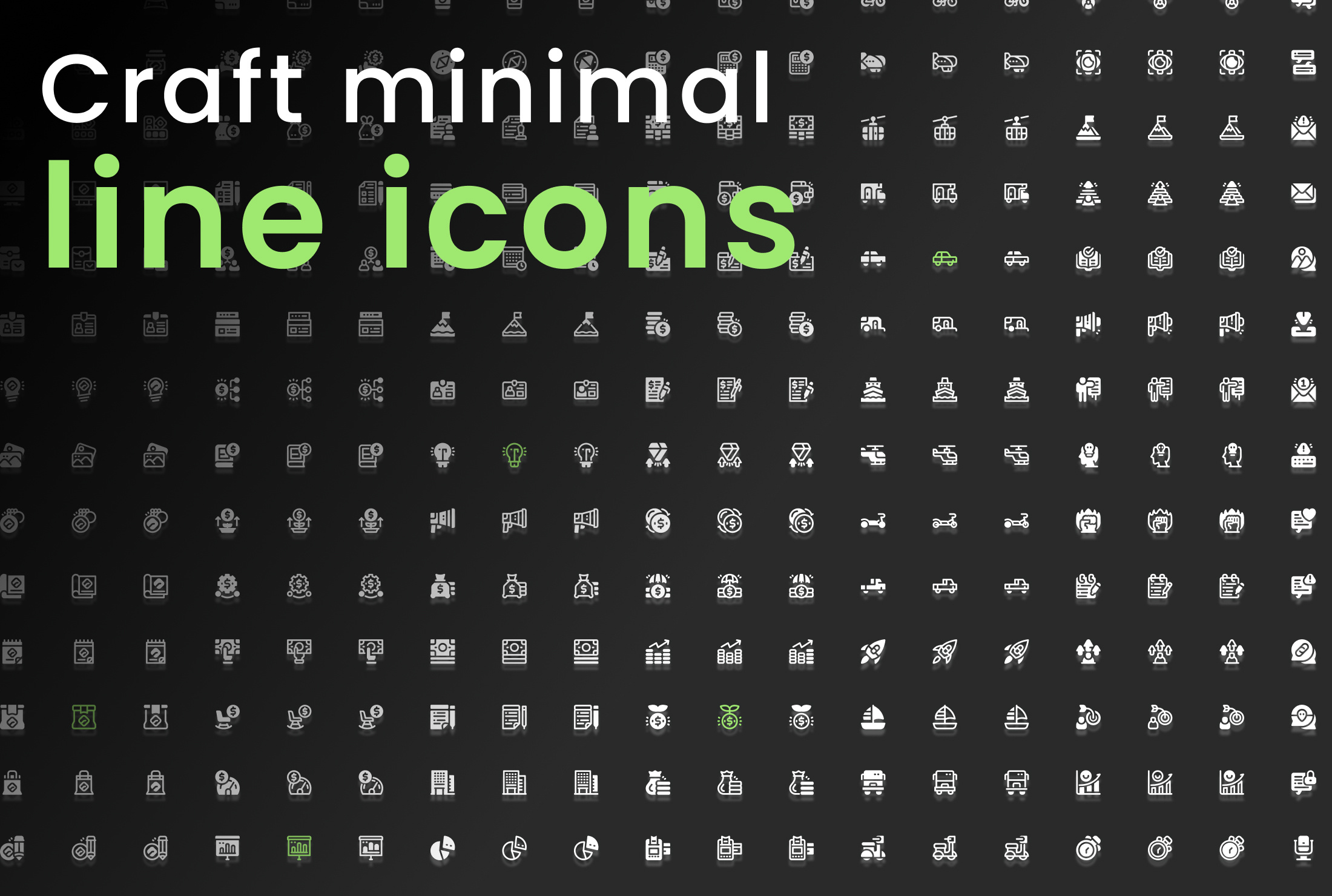 craft minimal line icons business design icon icon pack icon set illustration pack set technology