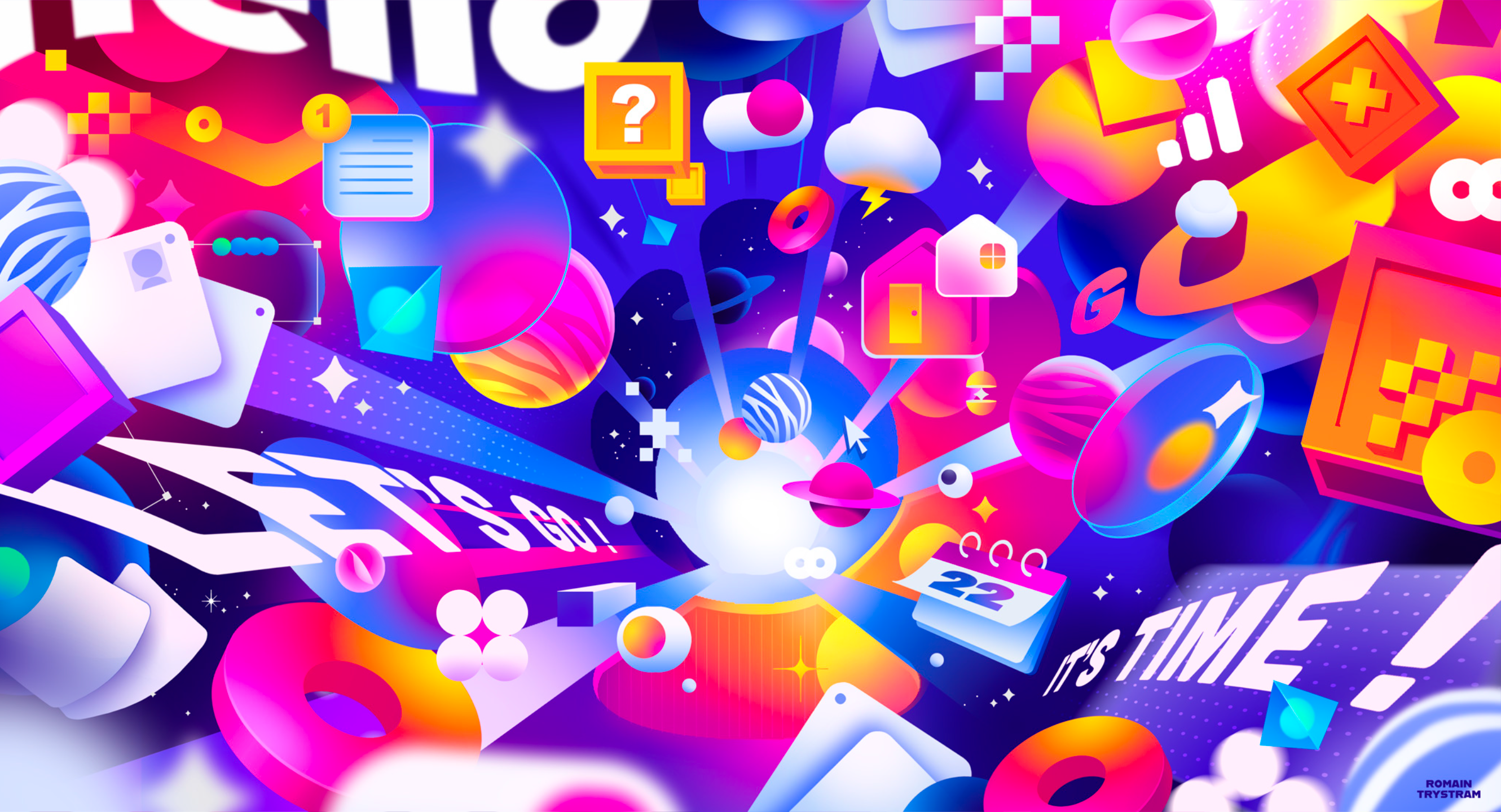 Blooom branding colorful editorial editorialillustration gravity illustration neon pop tech