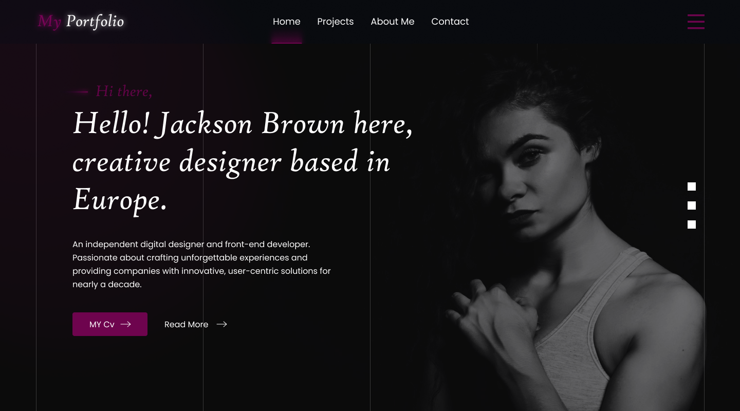 Modern Personal Portfolio Website UI Design creative portfolio dark ui frontend design landing page minimal design modern design portfolio website product design ui ui design ux design web ui website design