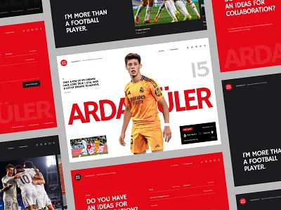 Football Player Personal Website branding clean design concept design editorial design football home page identity landing page modern web personal brand portfolio website soccer sports website typography ui ux web design website design website ui