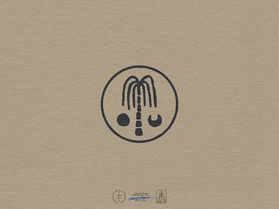 Nomad Circular Submark beach boho brand design brand identity branding branding design circular hand drawn handdrawn identity design logo logo design minimal moon palm retro simple sun vintage visual identity