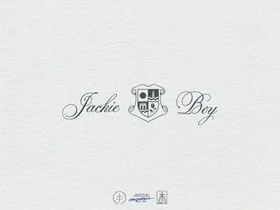 Jackie Boy Horizontal Logo apparel brand design brand identity branding branding design coat of arms crest elegant fashion hand drawn hand lettering identity design illustration letterinig logo logo design luxury scrip vintage visual identity