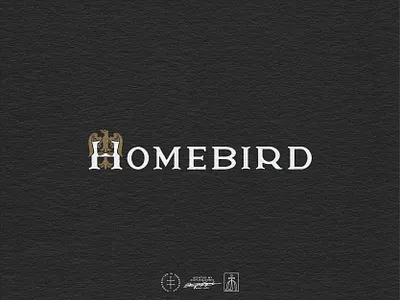 Homebird Horizontal Logo animal bird brand design brand identity branding branding design classic eagle hand drawn hand lettering identity design illustration lettering logo logo design logotype typography vintage visual identity wordmark
