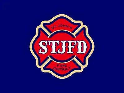 St. John's Fire District Vintage Retro Logo 3d animation branding design graphic design illustration logo motion graphics ui vector