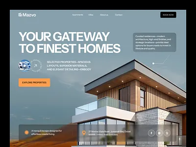 Mazvo — Real Estate Website apartement architecture construction ecommerce website figma design header property real estate real estate ui real estate website real estate website design realestate rental property residential rental website ui