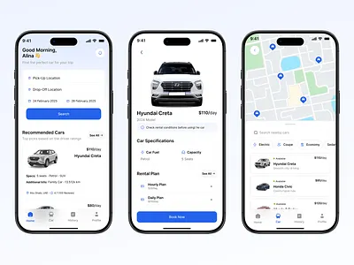 Car Rental Mobile App app app ui automotive booking booking app car car rental clean ios minimal mobile app mobile app ui product design travel app ui user interface ux