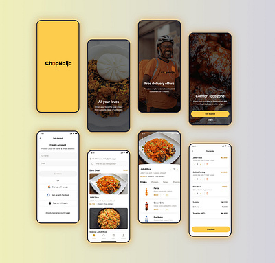 ChopNaija Food Delivery App clean food food app food app design food delivery app ui design food ordering app uiux design modern nigerian food app product design uiux