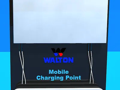 Mobile charging point POSM 3d 3d model branding changing point illustration model posm realistic view render structure