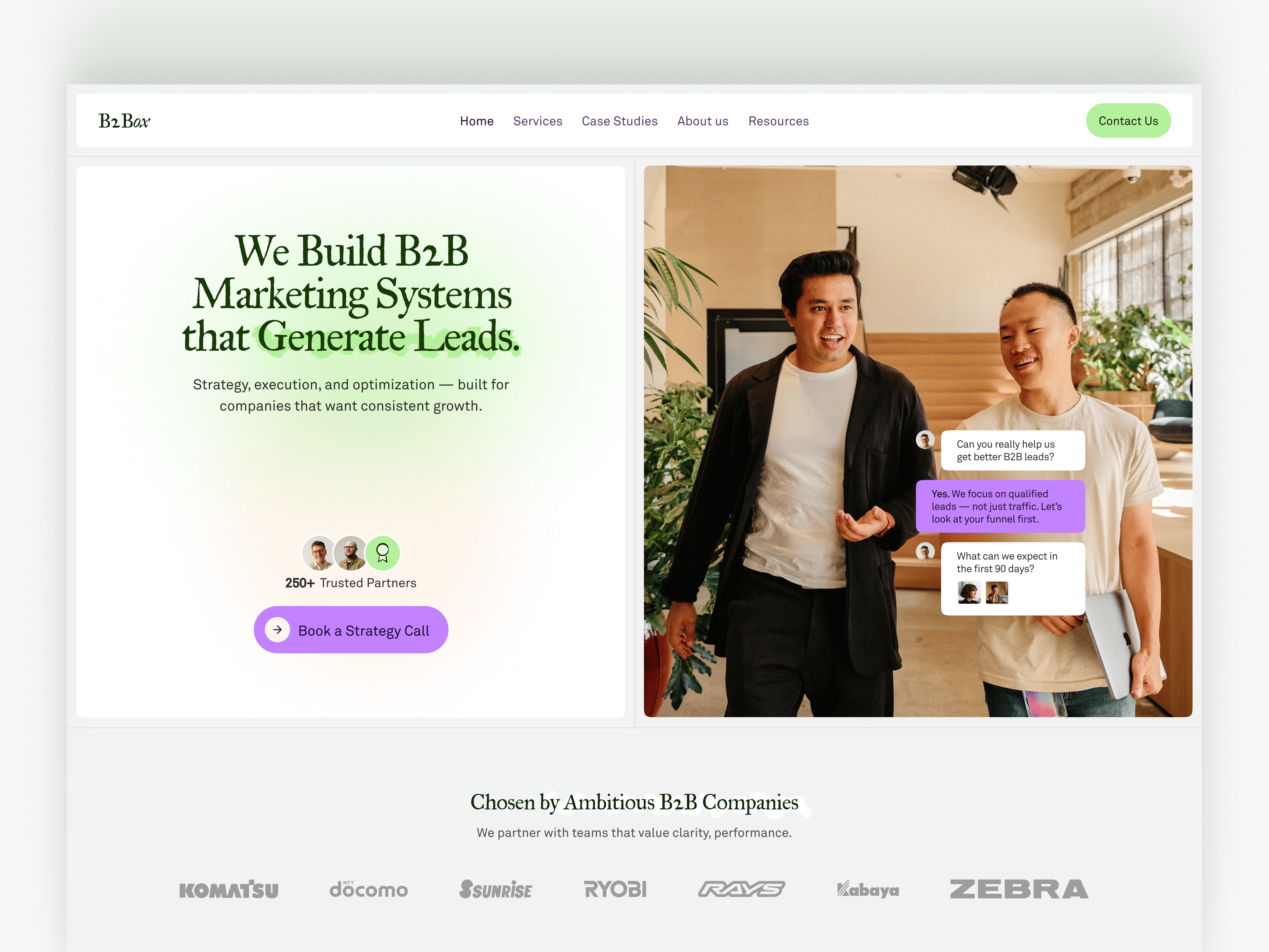 B2B Marketing Website — Built for Trust & Conversion agency agency website b2b clean ui figma growth marketing landing page lead generation marketing website saas design ui web design website
