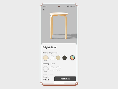 DailyUI #033 - Customize Product color customizing dailyui furniture shop palette select stool ui
