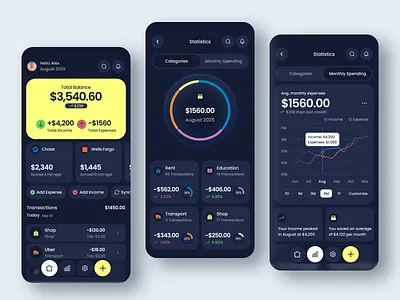 Expense Tracker Mobile app android app concept clean and minimal dark expense tracker finance app income tracker ios mobile app mobile app design modern ui money product product design tracker tracking ui ui design ux ux design