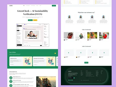 AI Based Landing Page ai branding design figma illustration landingpage sustainability ui uiux ux webdesign
