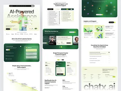 AI Customer Support Chatbot Website Design ai customer support ai saas chatbot chatbot ai chatbot website design landing landing page design modern website saas saas ai website saas landing page support ai ui design uiux web design website website design website ui