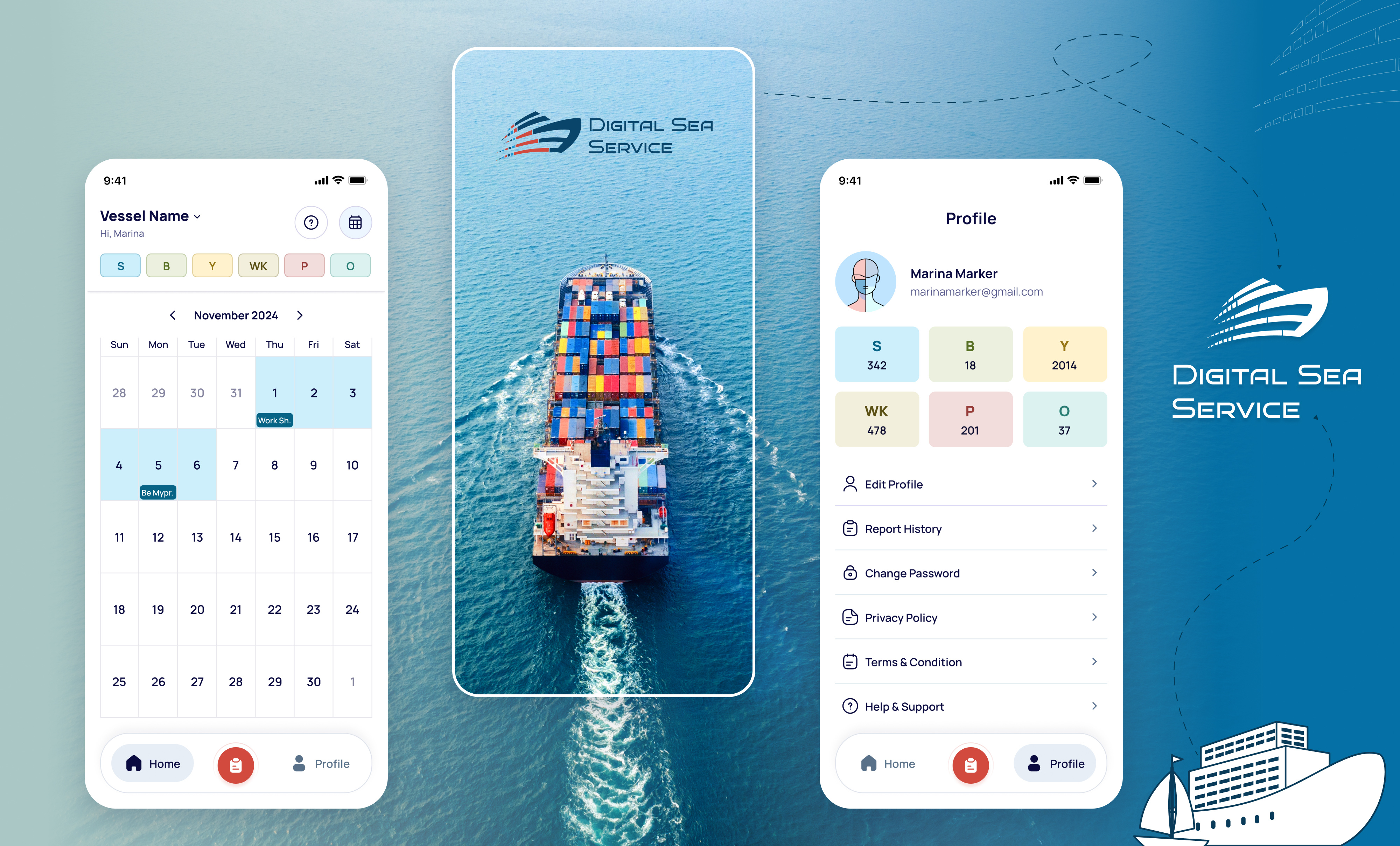 Vessel Management App app design graphic design management mobile uiux vessel