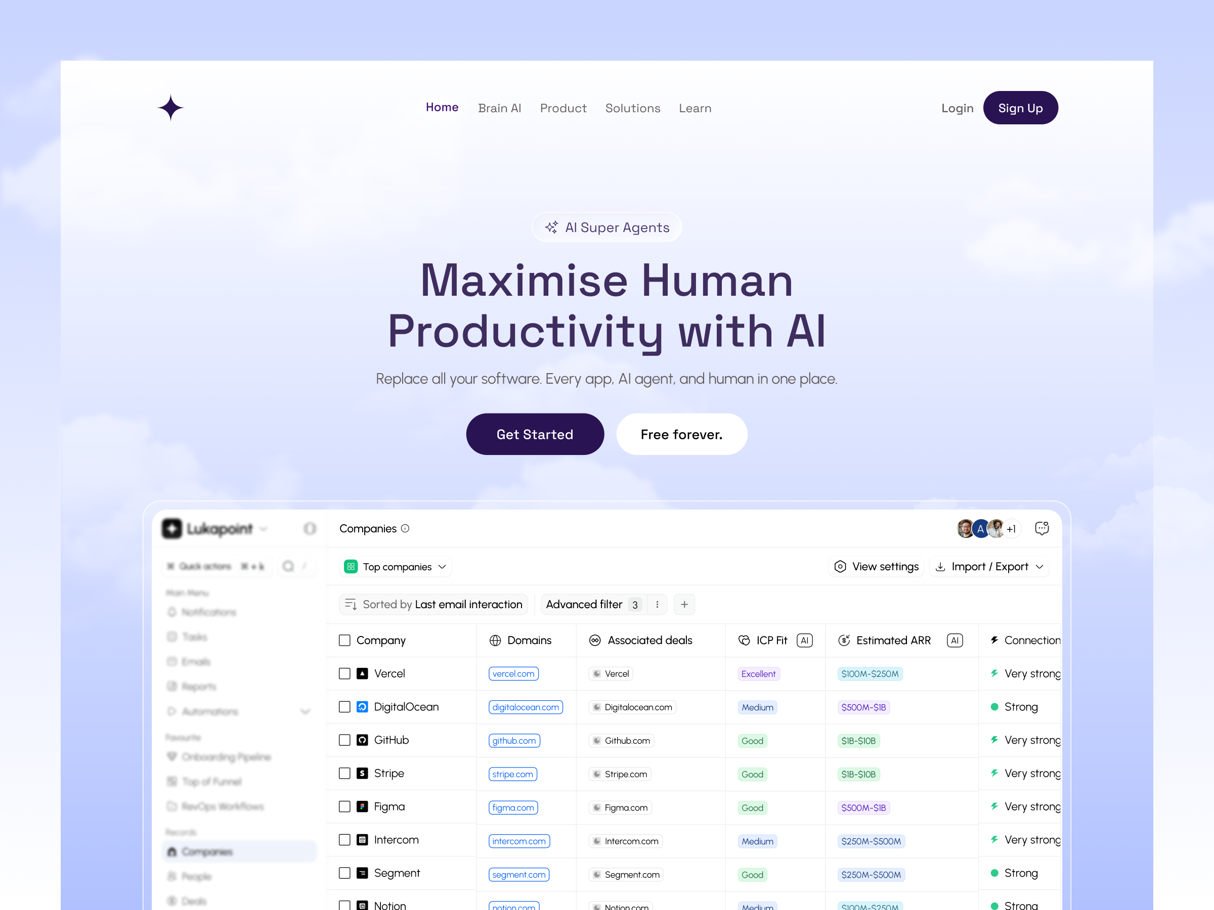 AI Productivity Landing Page ai ai agents ai business tools ai platform ai productivity ai productivity landing page enterprise software landing page productivity saas saas landing page startup website tech website tracking ui ux web design webdesign workflow automation
