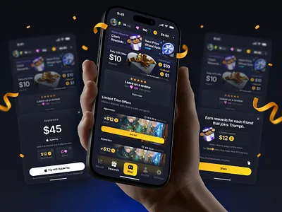 Mobile Skill Game - Dark Rewards UI battle pass bet betting betting app bonus system casino daily bonus dark ui esports gambling game app gamification gaming online casino referral program reward system rewards slots wheel spin