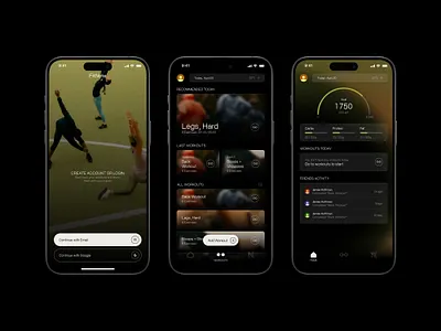 FitNote - Fitness App UI Design app design dark mode dashboard figma fitness app glassmorphism health app interaction design ios login screen mobile app modern navigation product design screens ui design user flow user interface ux design workout app