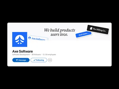 Axe.Software - LinkedIn Profile Design banner design brand identity branding corporate design digital design figma graphic design header design interface design linkedin design modern professional profile design social branding social media design software company tech branding ui design visual identity web design