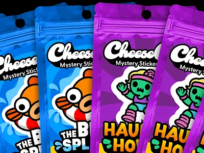 Cheese Cat Stickers + Trading Cards blind box blink pack branding design graphic design illustration logo mystery mystery pack packaging design product product design stickers trading cards typography vector