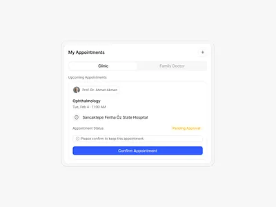 Book an Appointment Card ui ux