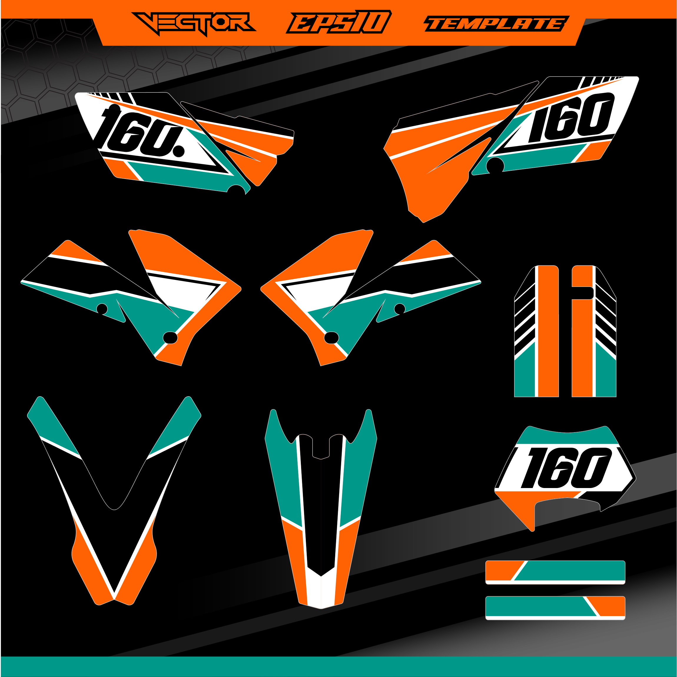 KTM EXC 05-07 DECALS SET branding decals motocross racing sticker