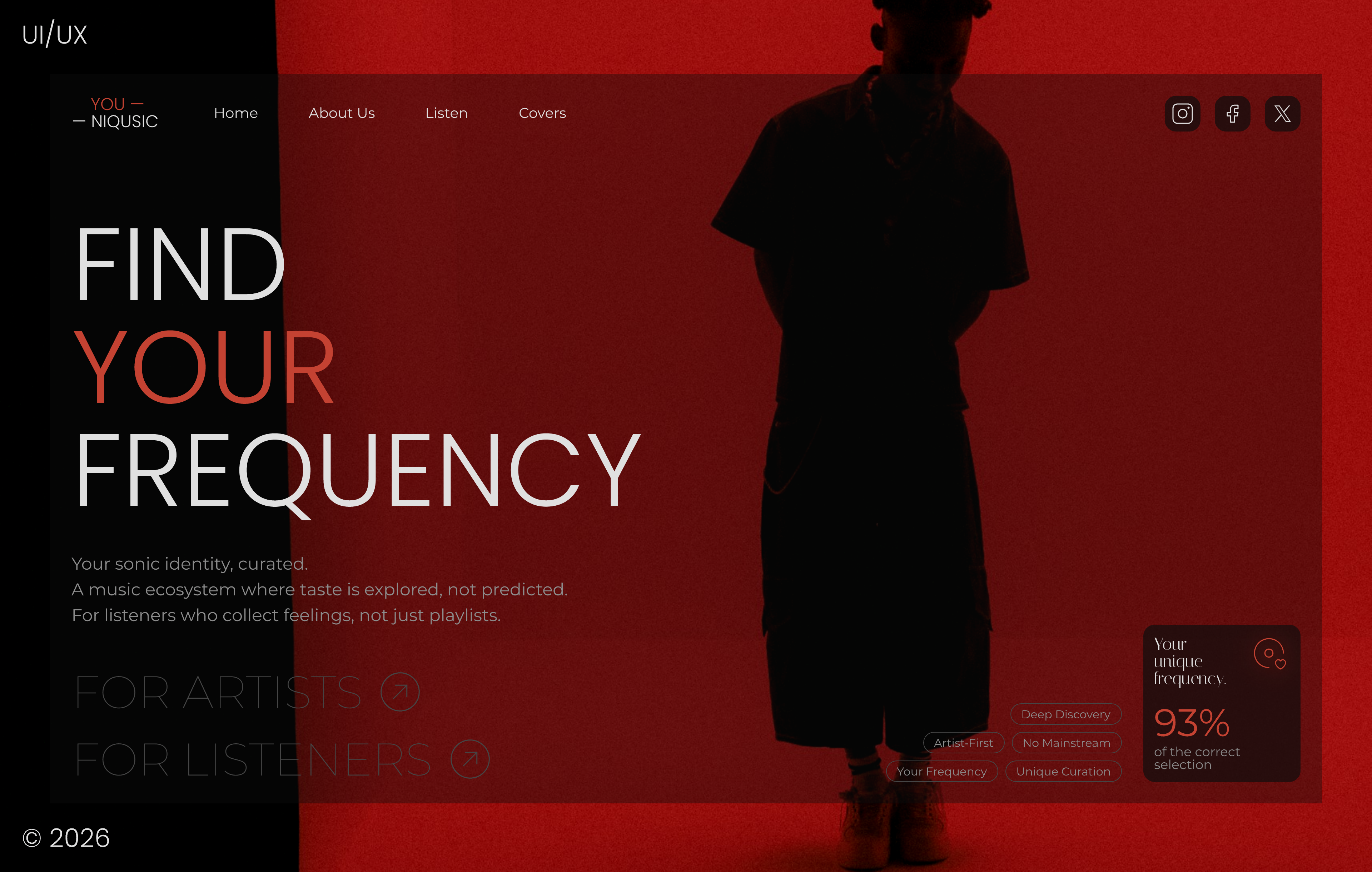 Youniqusic - Find Your Frequency | Music Service branding design modern design music music service ui uiux ux web web design website